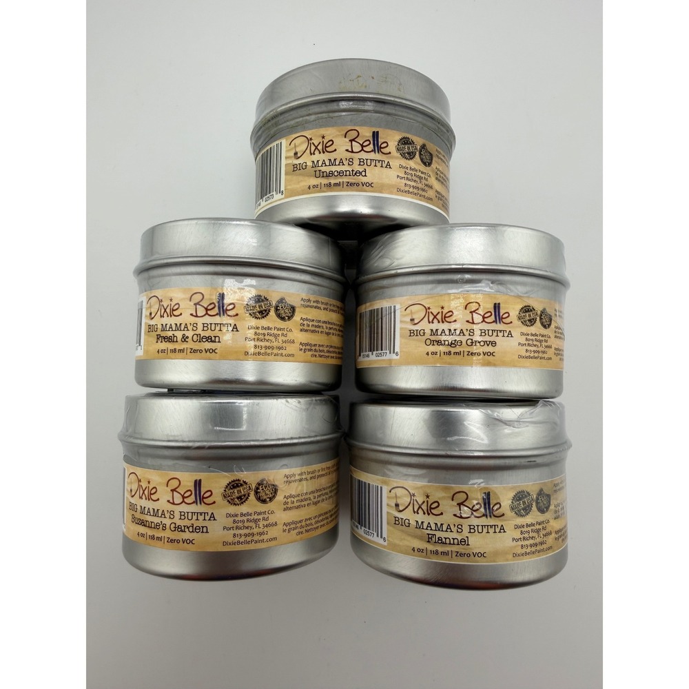 Dixie Belle Big Mama's Butta Furniture Salve 5 Tin Types, 4oz Scents Zero VOC